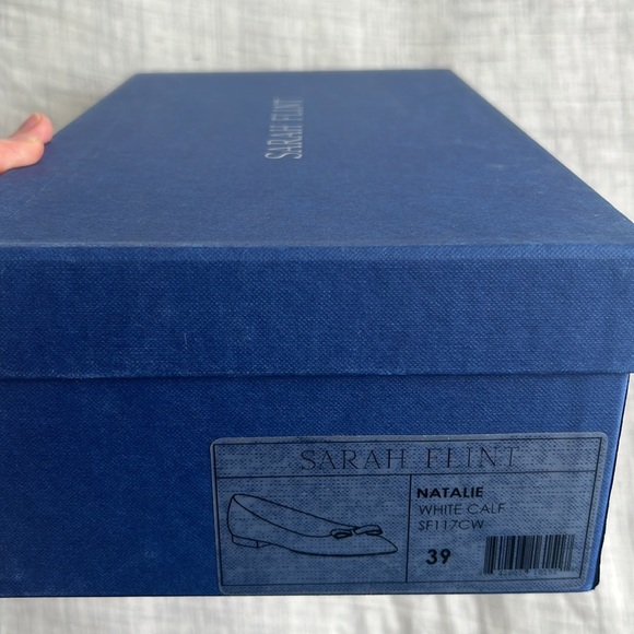 NWT Sarah Flint Natalie Flat, White Calf, 39 / 8.5 - Picture 7 of 8